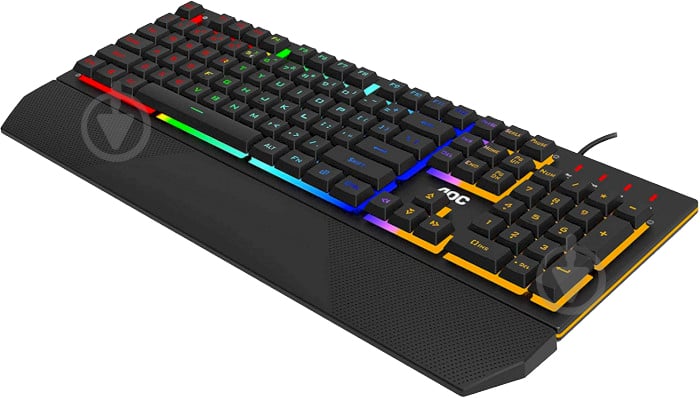 Клавіатура ігрова AOC GK200 Gaming Rainbow LED USB black (GK200D32R) - фото 1