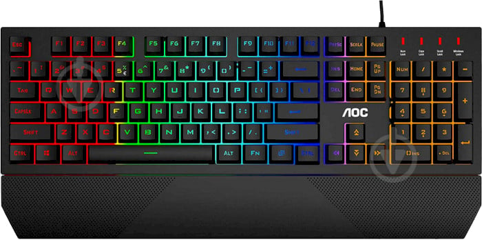 Клавіатура ігрова AOC GK200 Gaming Rainbow LED USB black (GK200D32R) - фото 2