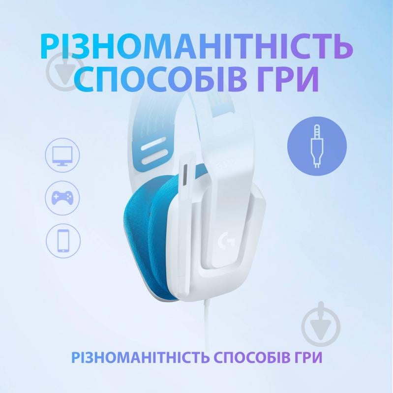 Гарнитура игровая Logitech G335 Wired Gaming Headset white (981-001018) - фото 3