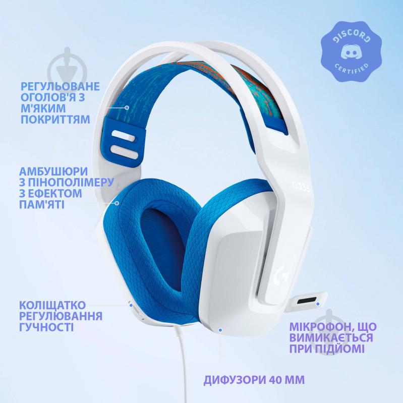 Гарнитура игровая Logitech G335 Wired Gaming Headset white (981-001018) - фото 6