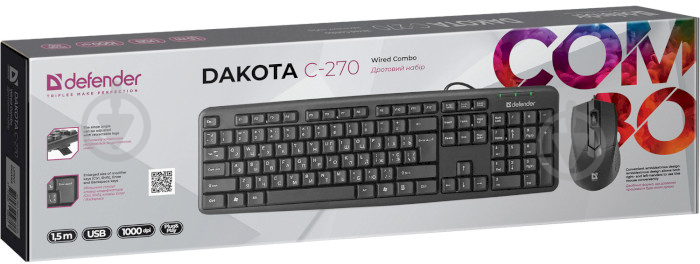 Комплект клавиатура + мышь Defender Dakota C-270 (45271) - фото 4