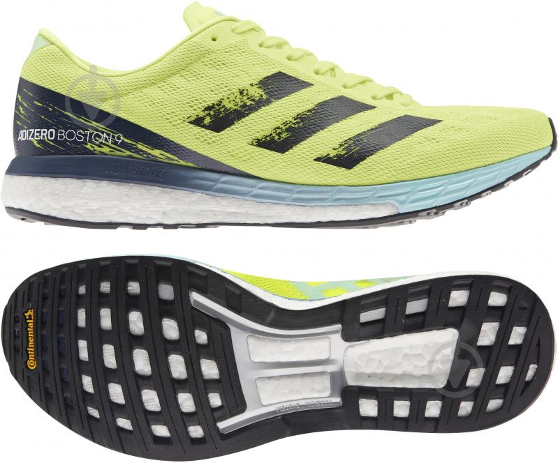 Кроссовки мужские летние Adidas ADIZERO BOSTON 9 H68740 р.42 2/3 салатовые - фото 7