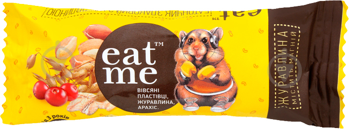 Цукерка Eat me вівсяні пластівці, журавлина, арахіс в глазурі 30 г - фото 1