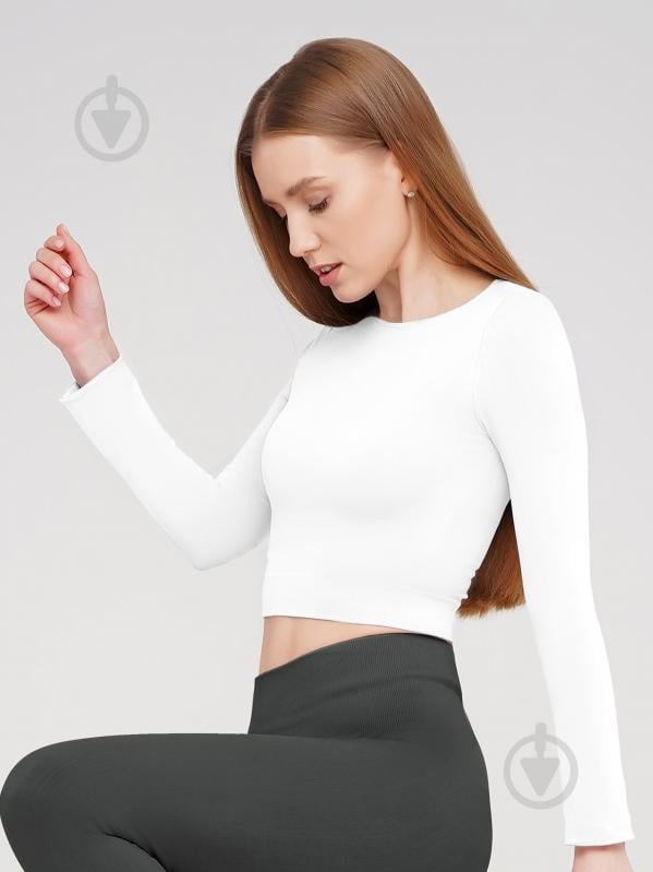 Футболка з довгим рукавом Giulia Crop top р.L/XL білий - фото 1 Футболка з довгим рукавом Giulia Crop top р.L/XL білий - фото 1