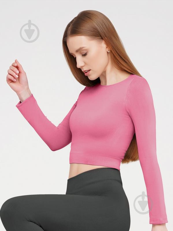 Футболка з довгим рукавом Giulia Crop top р.L/XL рожевий - фото 1 Футболка з довгим рукавом Giulia Crop top р.L/XL рожевий - фото 1