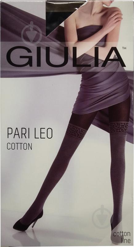 Колготки Giulia PARI LEO COTTON 150 den fumo 4 серый - фото 1