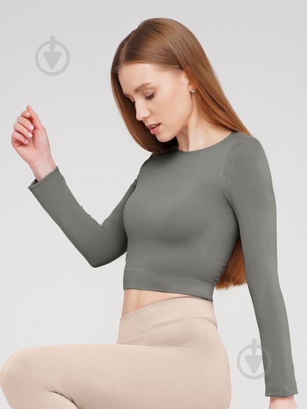 Футболка з довгим рукавом Giulia Crop top р.L/XL хакі - фото 1 Футболка з довгим рукавом Giulia Crop top р.L/XL хакі - фото 1