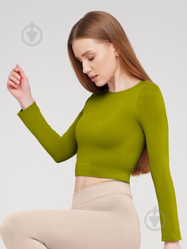 Футболка з довгим рукавом Giulia Crop top р.L/XL жовто-зелений - фото 1 Футболка з довгим рукавом Giulia Crop top р.L/XL жовто-зелений - фото 1