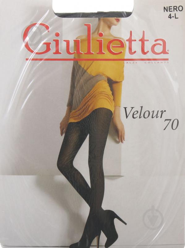 Колготки Giulietta Velour 150 den 4 чорний - фото 1