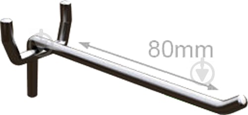 Характеристики Крючок для перфорированных панелей одинарный 200мм.