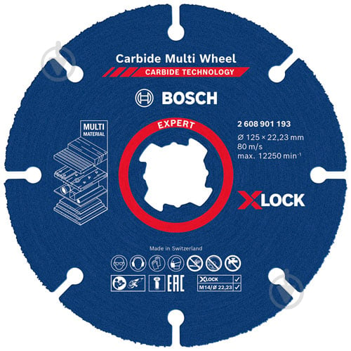 Диск відрізний Bosch по дереву до КШМ X-LOCK Carbide 125x22,23 мм 2608901193 - фото 1