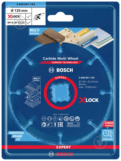 Диск відрізний Bosch по дереву до КШМ X-LOCK Carbide 125x22,23 мм 2608901193 - фото 2