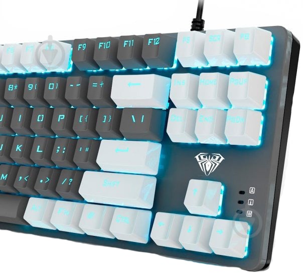 Клавиатура Aula (6948391240688) Mechanical F3287 keycap KRGD blue white/grey - фото 2