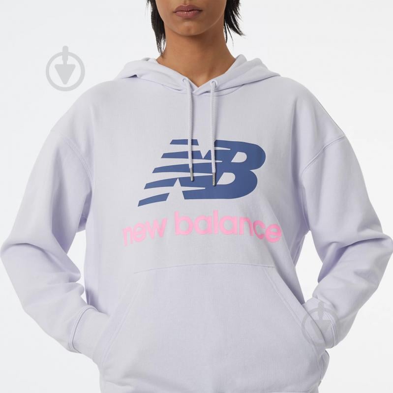 Джемпер New Balance ESSENTIALS STACKED LOGO OVSZD WT03547LIA р.S фиолетовый - фото 4