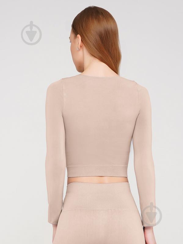 Футболка с длинным рукавом Giulia Crop top р.S/M бежевый - фото 2 Футболка с длинным рукавом Giulia Crop top р.S/M бежевый - фото 2