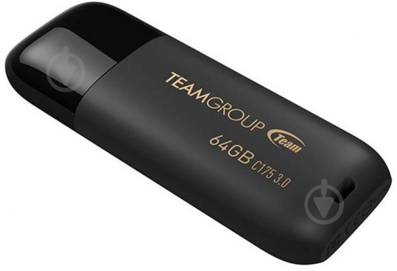 Флеш-память USB Team C175 PEARL 64 ГБ USB 3.1 black (TC175364GB01) - фото 1