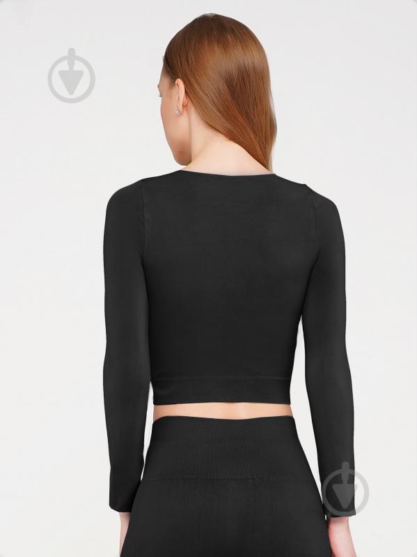 Футболка с длинным рукавом Giulia Crop top р.S/M черный - фото 2 Футболка с длинным рукавом Giulia Crop top р.S/M черный - фото 2