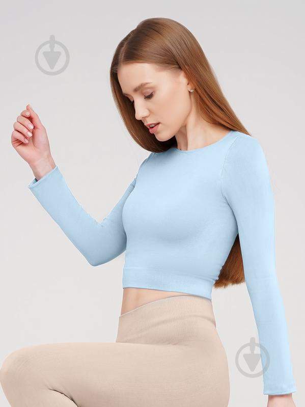 Футболка з довгим рукавом Giulia Crop top р.S/M світло-блакитний - фото 1 Футболка з довгим рукавом Giulia Crop top р.S/M світло-блакитний - фото 1