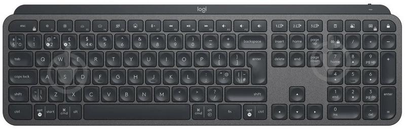 Клавіатура Logitech (920-010251) MX Keys Advanced for Business Wireless Illuminated UA graphite - фото 1