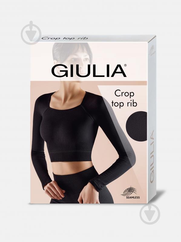 Футболка з довгим рукавом Giulia Crop top rib р.one size смарагдовий - фото 4 Футболка з довгим рукавом Giulia Crop top rib р.one size смарагдовий - фото 4