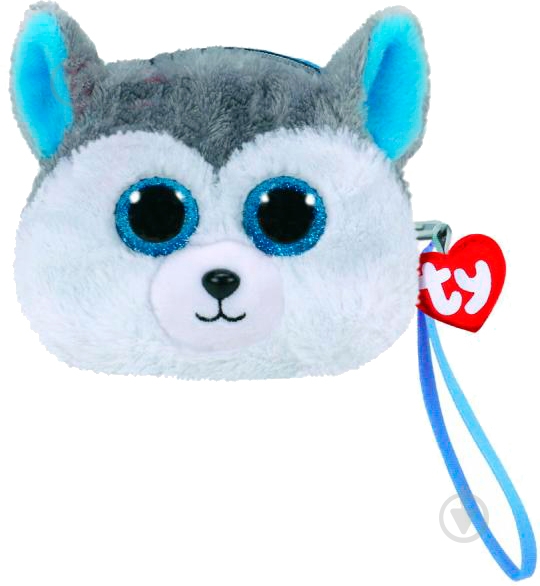 Сумочка-кошелек TY Хаски Slush 11 см серый - фото 1