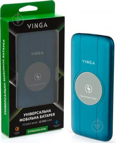 Повербанк Vinga Wireless QC3.0 PD soft touch 10000 mAh blue (BTPB3510WLROBL) - фото 6