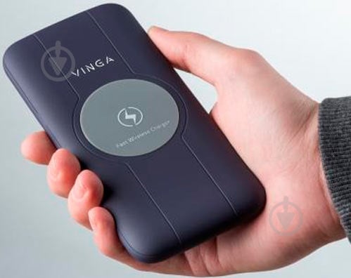 Повербанк Vinga Wireless QC3.0 PD soft touch 10000 mAh purple (BTPB3510WLROP) - фото 2