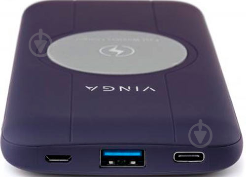 Повербанк Vinga Wireless QC3.0 PD soft touch 10000 mAh purple (BTPB3510WLROP) - фото 6