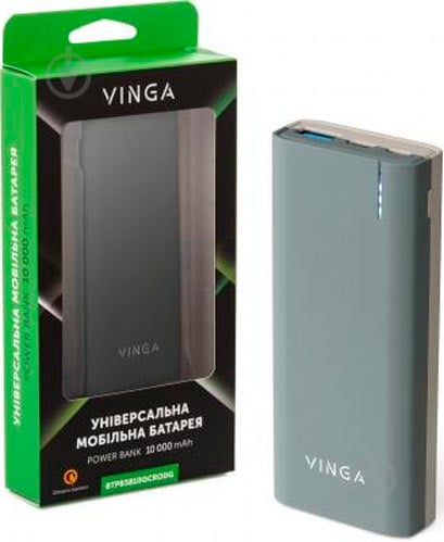 Повербанк Vinga soft touch 10000 mAh grey (BTPB3810QCRODG) - фото 4