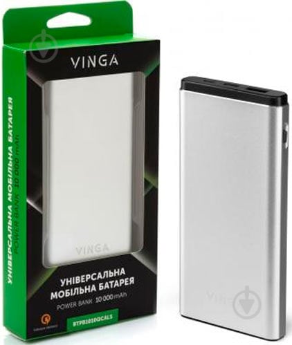 Повербанк Vinga QC3.0 PD aluminium 10000 mAh silver (BTPB1010QCALS) - фото 6