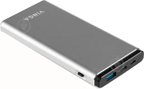 Повербанк Vinga QC3.0 PD aluminium 10000 mAh silver (BTPB1010QCALS) - фото 2