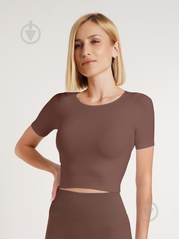 Футболка с коротким рукавом Giulia Crop t-shirt deep taupe р.L/XL коричневый - фото 1 Футболка с коротким рукавом Giulia Crop t-shirt deep taupe р.L/XL коричневый - фото 1