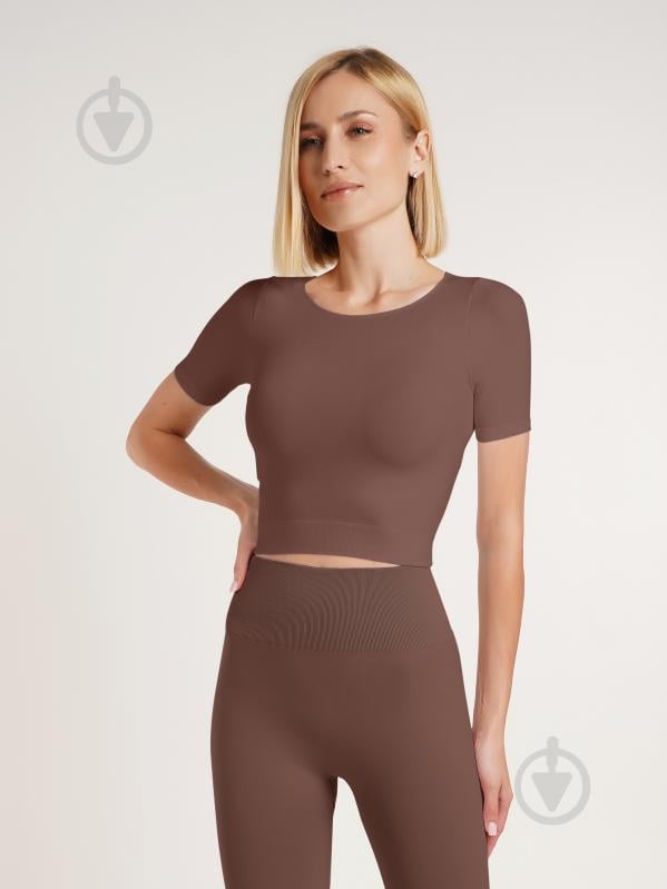 Футболка с коротким рукавом Giulia Crop t-shirt deep taupe р.L/XL коричневый - фото 3 Футболка с коротким рукавом Giulia Crop t-shirt deep taupe р.L/XL коричневый - фото 3
