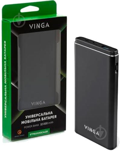 Повербанк Vinga QC3.0 PD aluminium 10000 mAh black (BTPB1010QCALBK) - фото 5