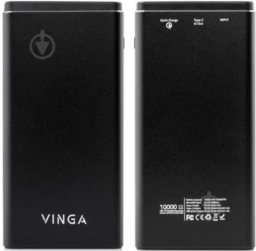 Повербанк Vinga QC3.0 PD aluminium 10000 mAh black (BTPB1010QCALBK) - фото 6