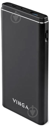 Повербанк Vinga QC3.0 PD aluminium 10000 mAh black (BTPB1010QCALBK) - фото 1