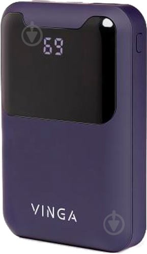 Повербанк Vinga Display soft touch 10000 mAh purple (BTPB0310LEDROP) - фото 1