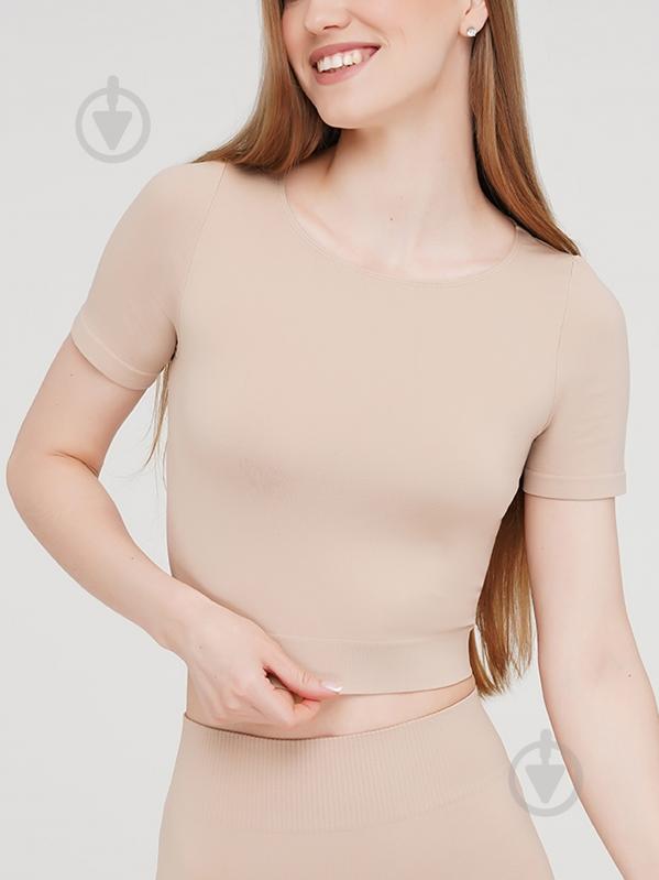 Футболка с коротким рукавом Giulia Crop t-shirt р.L/XL бежевый - фото 1 Футболка с коротким рукавом Giulia Crop t-shirt р.L/XL бежевый - фото 1