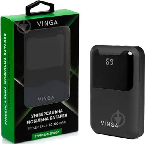 Повербанк Vinga Display soft touch 10000 mAh black (BTPB0310LEDROBK) - фото 6