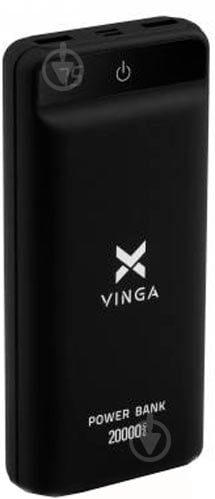 Повербанк Vinga QC3.0 Display soft touch 200000 mAh black (VPB2QLSBK) - фото 1