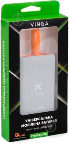 Повербанк Vinga soft touch w/cable 10000 mAh grey (VPB1SQSCDG) - фото 5