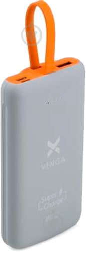 Повербанк Vinga soft touch w/cable 10000 mAh grey (VPB1SQSCDG) - фото 1