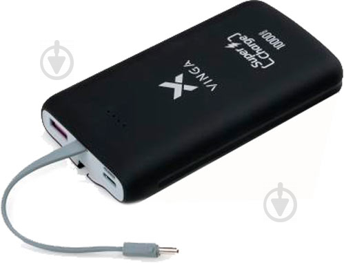 Повербанк Vinga soft touch w/cable 10000 mAh black (VPB1SQSCBK) - фото 7