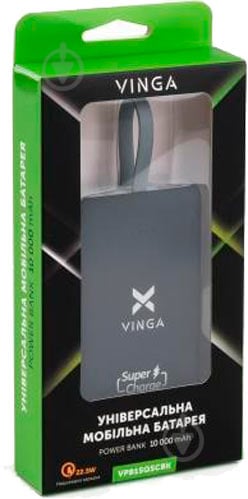 Повербанк Vinga soft touch w/cable 10000 mAh black (VPB1SQSCBK) - фото 8