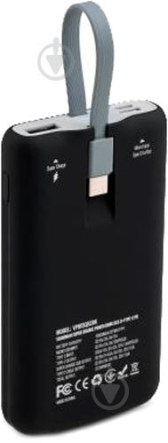 Повербанк Vinga soft touch w/cable 10000 mAh black (VPB1SQSCBK) - фото 4