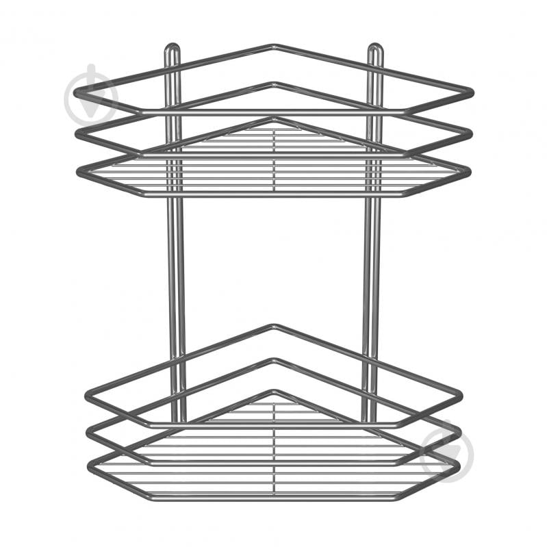 Полиця для ванної Метал-Стиль кутова 25 см 2-ярусна хром ПВ-25232 - фото 1