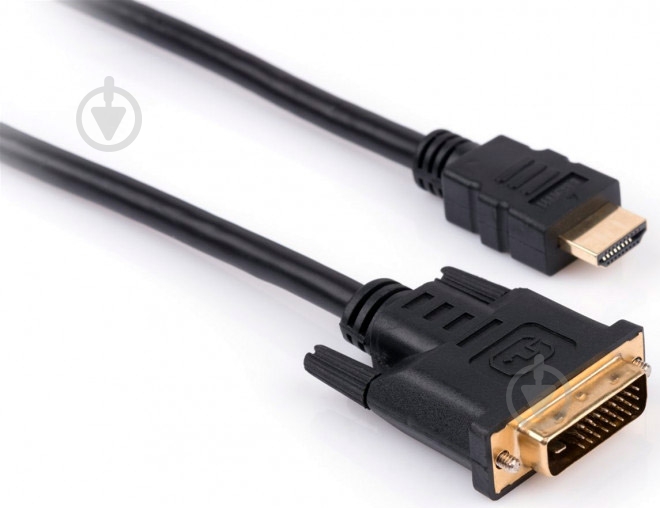 Кабель мультимедийный Vinga HDMI – DVI 1,8 м черный (VCPHDMIDVI1.8) - фото 1
