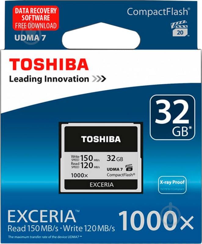 Карта пам'яті TOSHIBA Compact Flash 32 ГБ 1000x (150 МБ/с) (CF-032GTGI(8) - фото 2