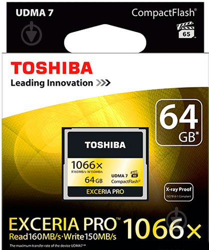 Карта пам'яті Toshiba Compact Flash 1000X 64GB (CF-064GSG(BL8) - фото 2