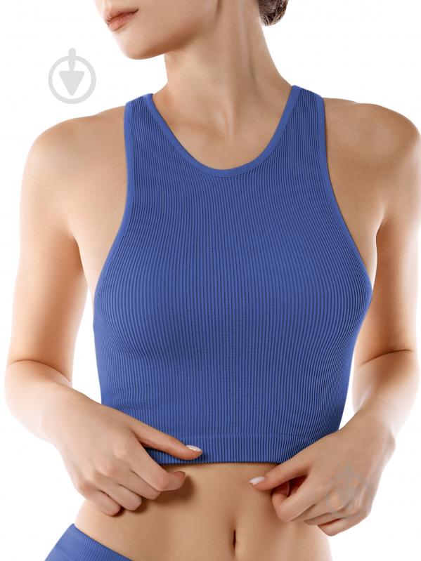 Топ Giulia Halter top rib р.S/M синий - фото 1